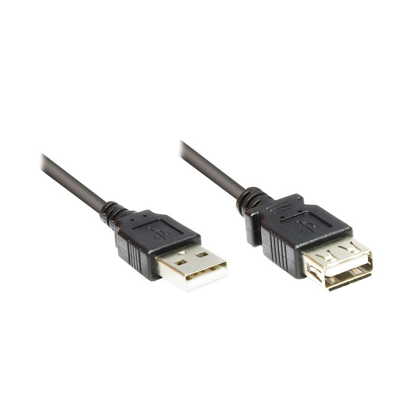 Good Connections USB 2.0 Verlängerungskabel 0,6m St. A a Bu. A Nero